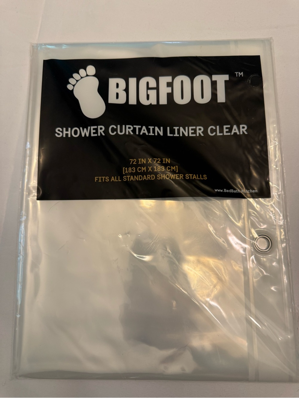 Bigfoot Clear Shower Curtain Liner - Transparent Water-Resistant Liner